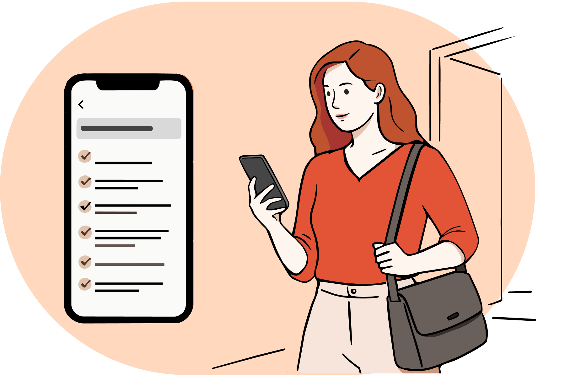 Illustration of a patient leaving a doctor's office